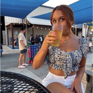 Nasty Gal Floral Crop Top